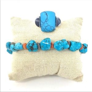 TURQUOISE COLOR BRACELET & RING SET